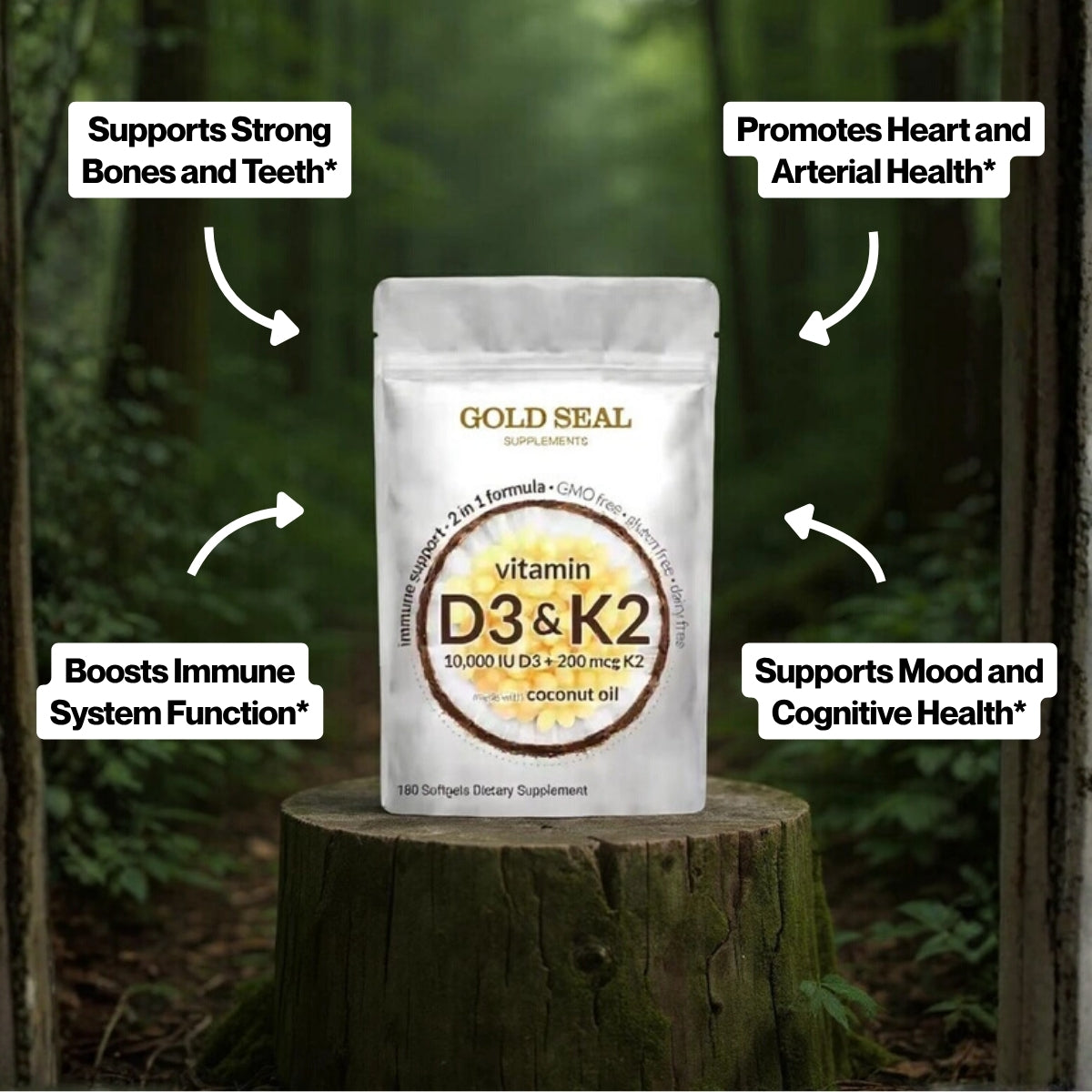 High-Potency Vitamin D3 & K2 Softgels (2-Pack)