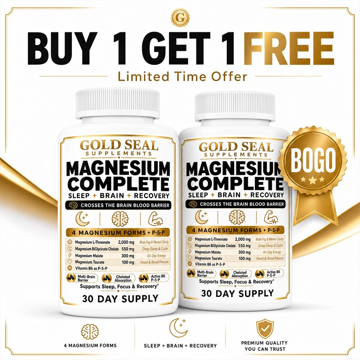 Gold Seal™ Magnesium Complete (2 Bottles) Buy 1 Get 1 FREE